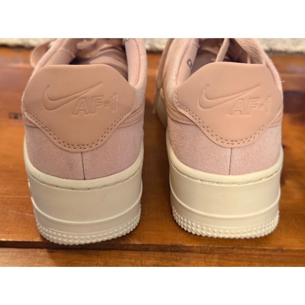Nike Air Force 1 Sage Low Suede Pink Platform Sneakers Size 8 - Picture 8 of 9
